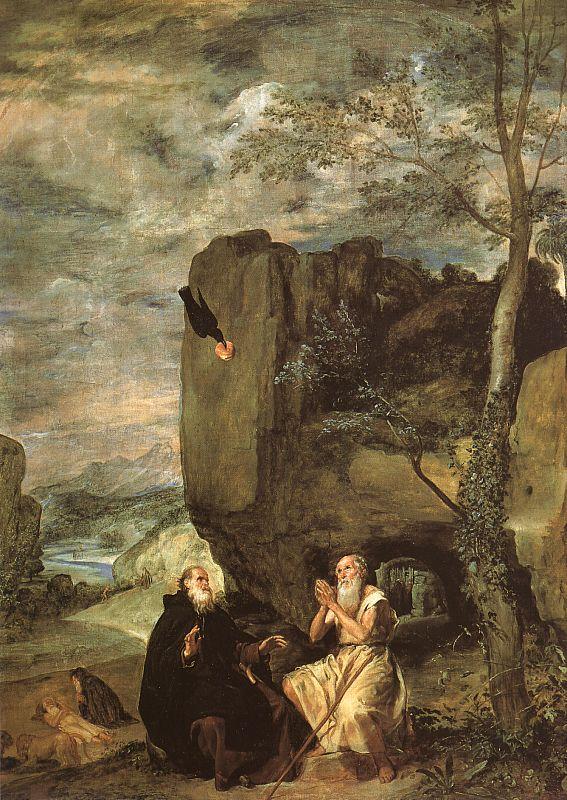 Diego Velazquez Saint Anthony Abbot Saint Paul the Hermit oil painting image